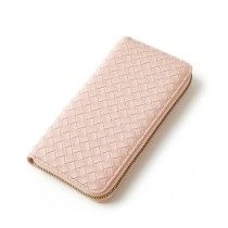 Trendy Wallets Weave Multifunctional Light Portable Long Card Holder Woven PU Leather Wallet